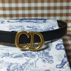 Dior Runway Ready Black Belt, Gold CD Buckle